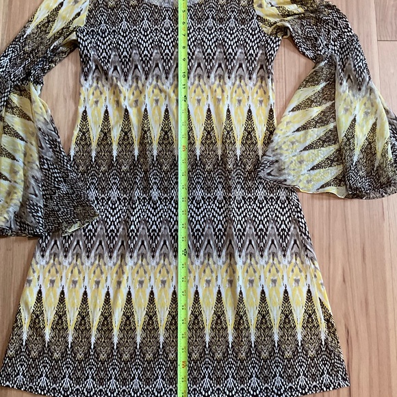 MSK Printed Dress, Brown/Yellow Combo, Size Small - Picture 8 of 8